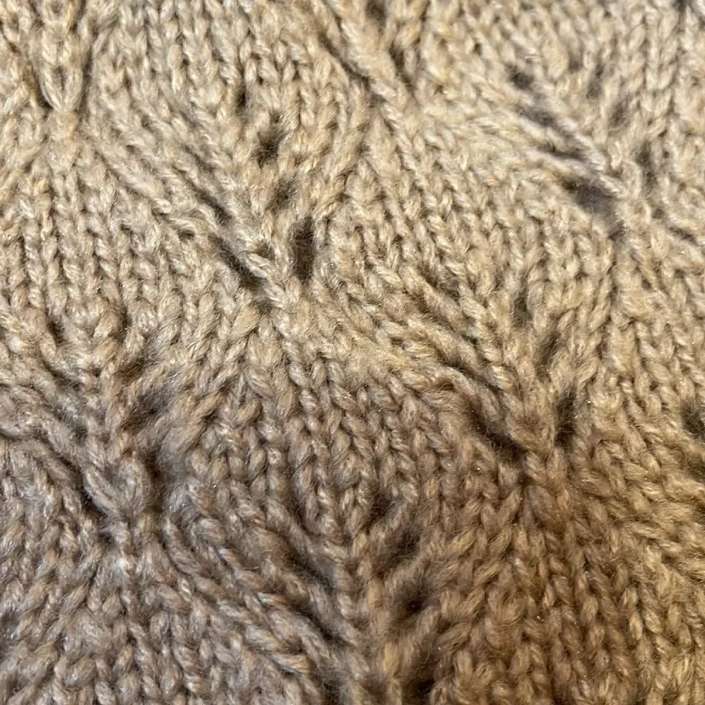 Melrose and Market Beige Pink Knit Crochet Beanie Hat Like new